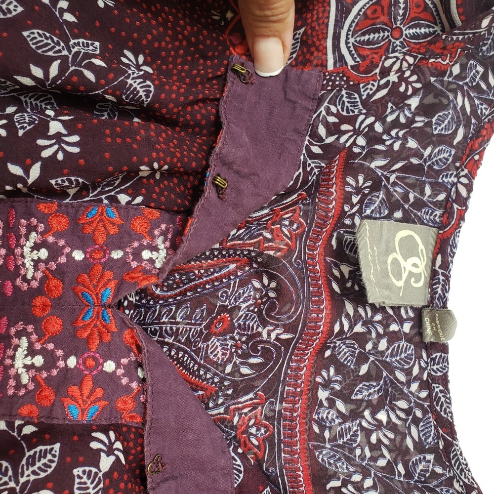 Anthropologie One September Vella Size Medium Mini Dress Tunic Boho Peasant - Picture 10 of 11